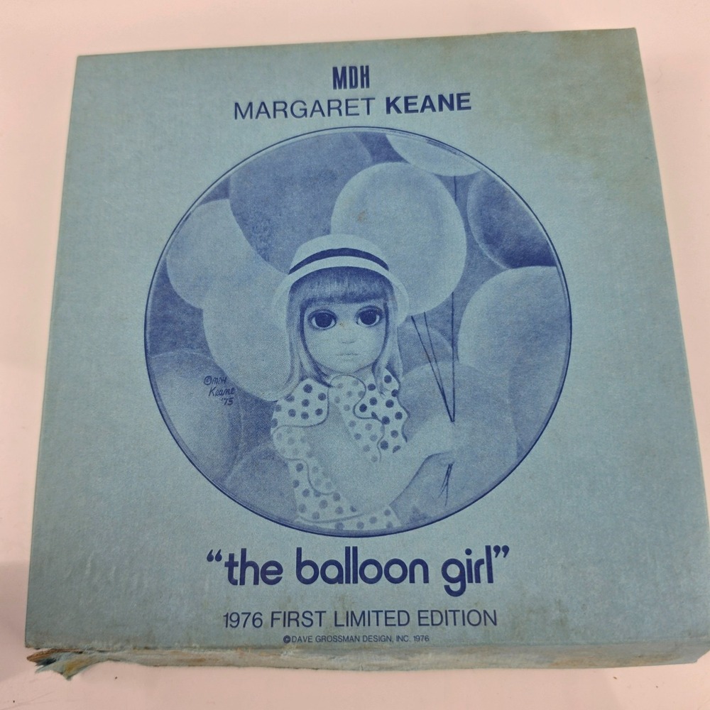 Margaret Keane "Balloon Girl" Big Eyes Kitsch Art 1976 Ltd Ed Plate w/Box - Picture 6 of 8